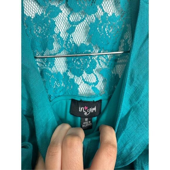 I.N San Francisco Dress Junior Size 16 Green High Low Sleeveless NWT - Picture 7 of 9